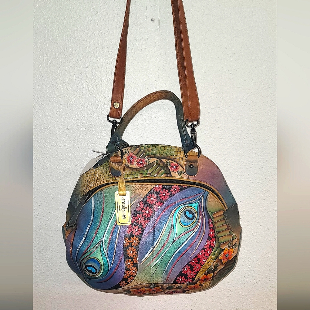 Anuschka Hand Painted Leather Handbag/Purse
